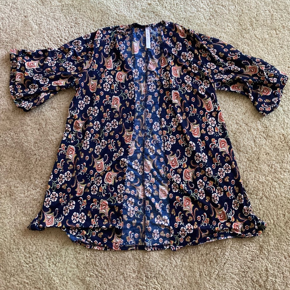 NWT Dear Scarlett Paisley Print Navy Cardigan
